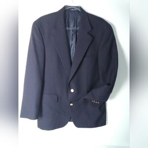 Ralph Lauren Chaps Navy Men's Wool Blazer Gold Crest Buttons